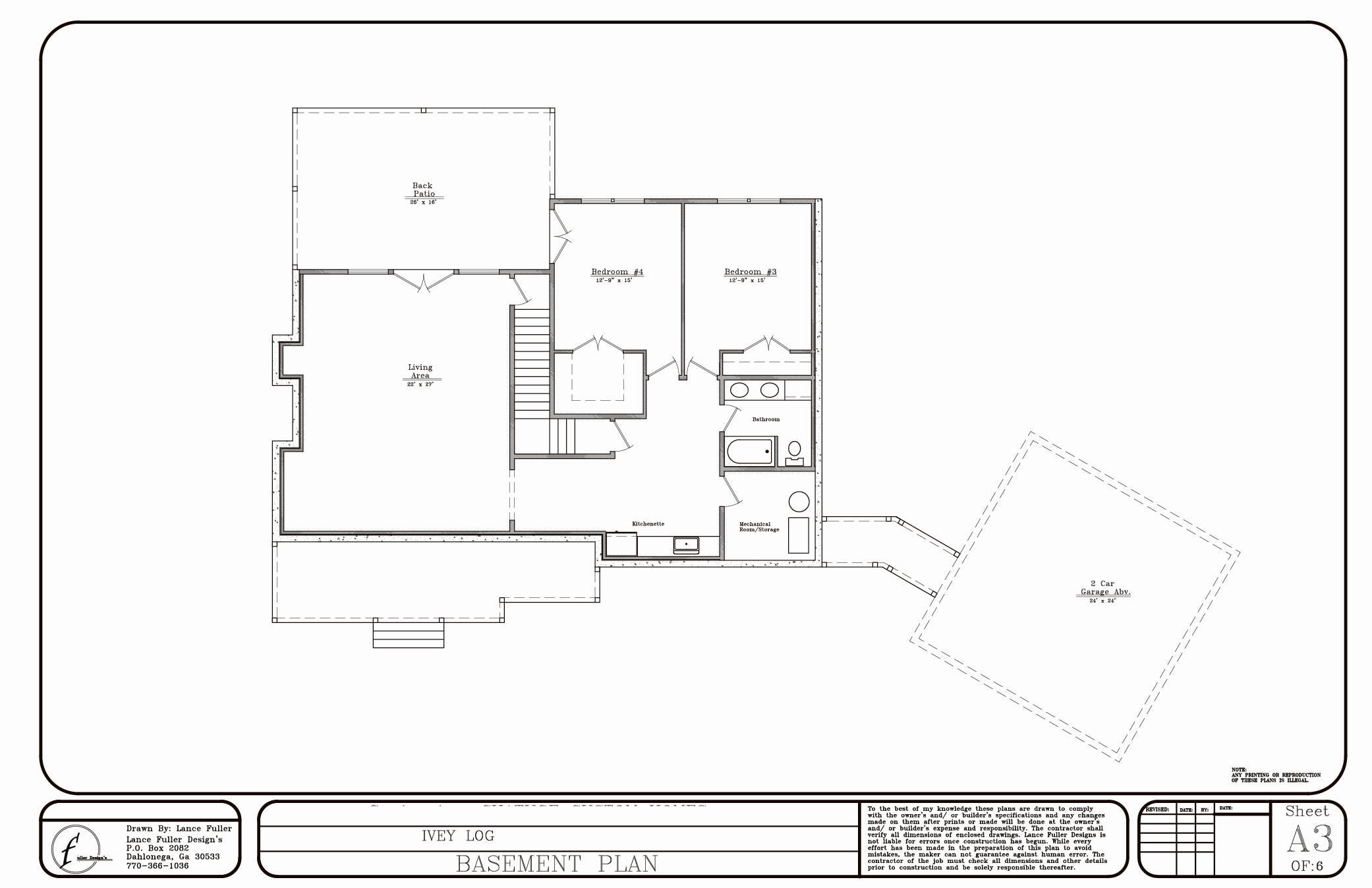 Ivey Log House Plan – Digital Architectural Plans Download