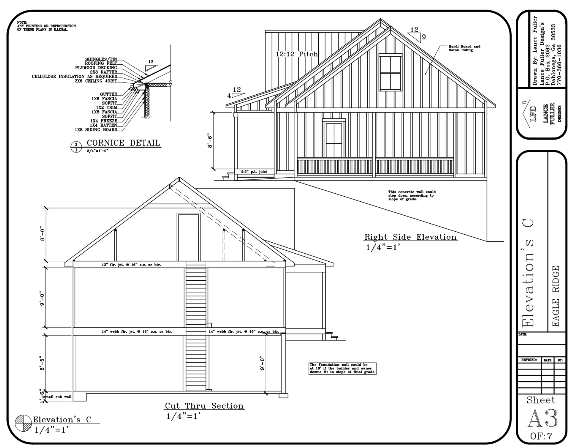 Eagle Ridge Digital House Plans by Lance Fuller Designs