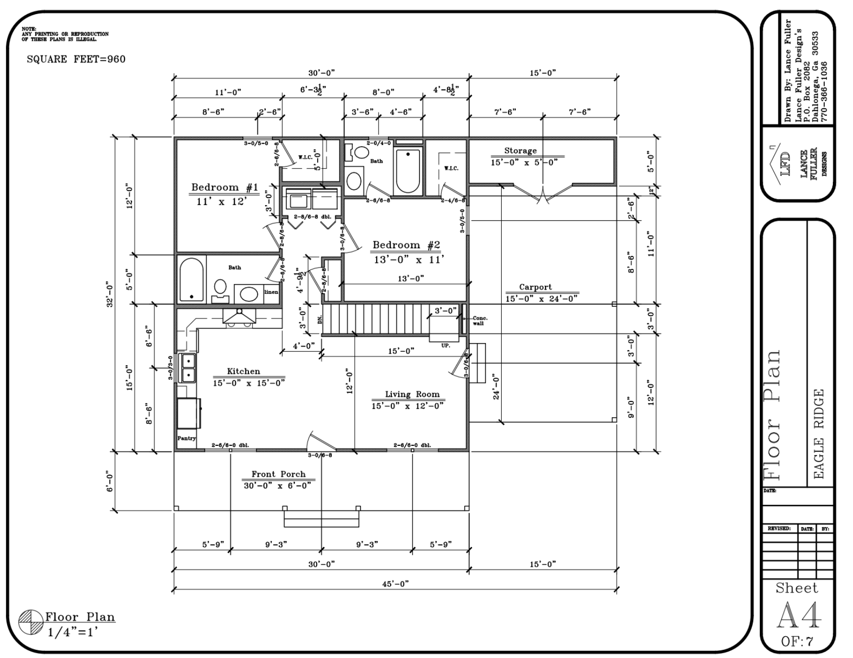 Eagle Ridge Digital House Plans by Lance Fuller Designs