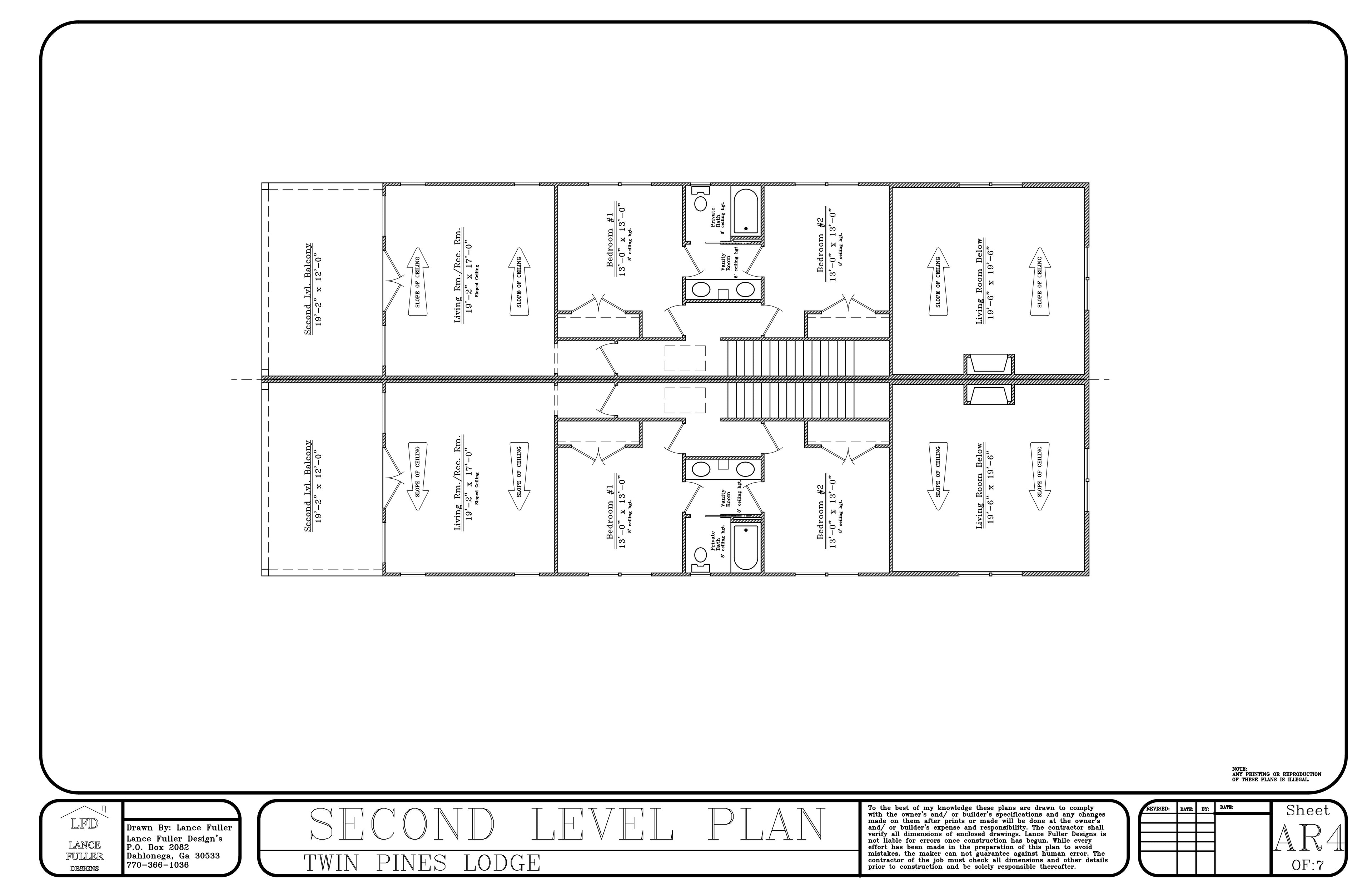Twin Pines Lodge House Plans